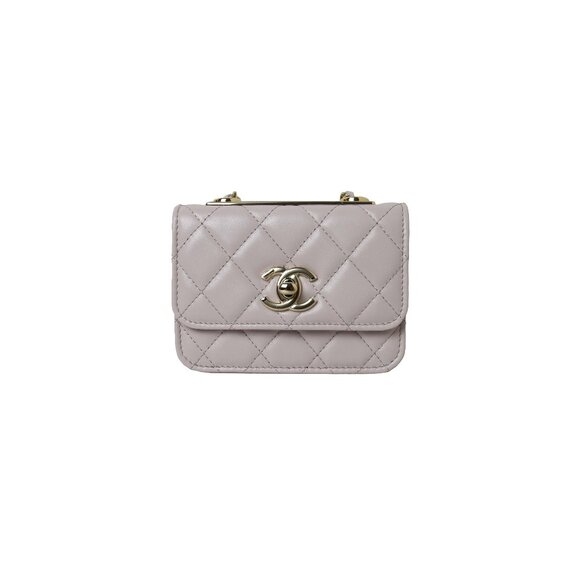 Chanel Quilted Mini Trendy CC Wallet On Chain Light Purple - Picture 1 of 3
